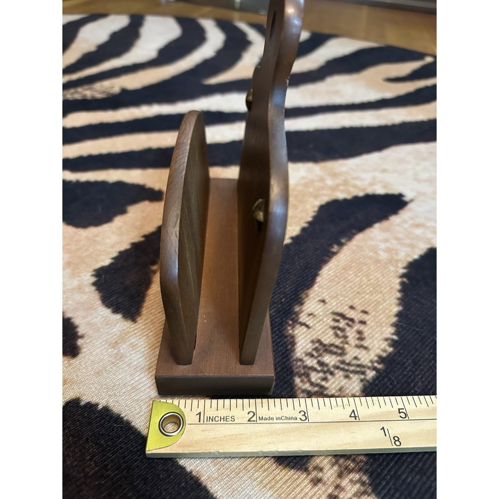 Vintage Mid century Eagle Wooden Brass Letter Recipe Napkin Holder - Picture 4 of 5